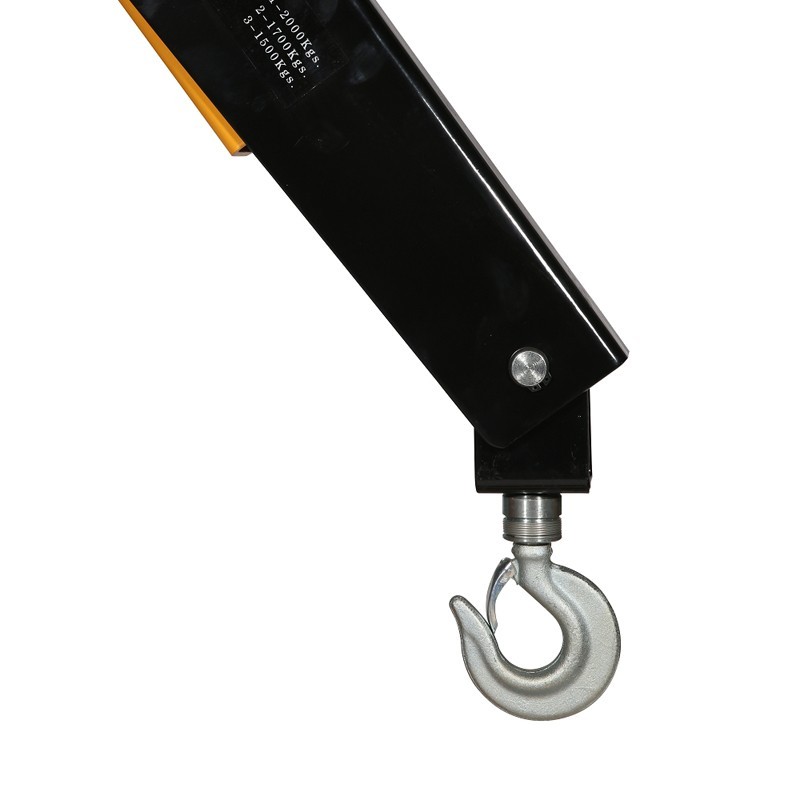 Zoom sobre el gancho de la Grúa de taller hidráulica plegable