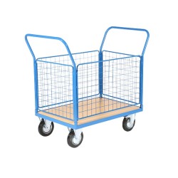 Vista desde 3/4 del carro con malla de 4 lados 500kg 1000x700mm