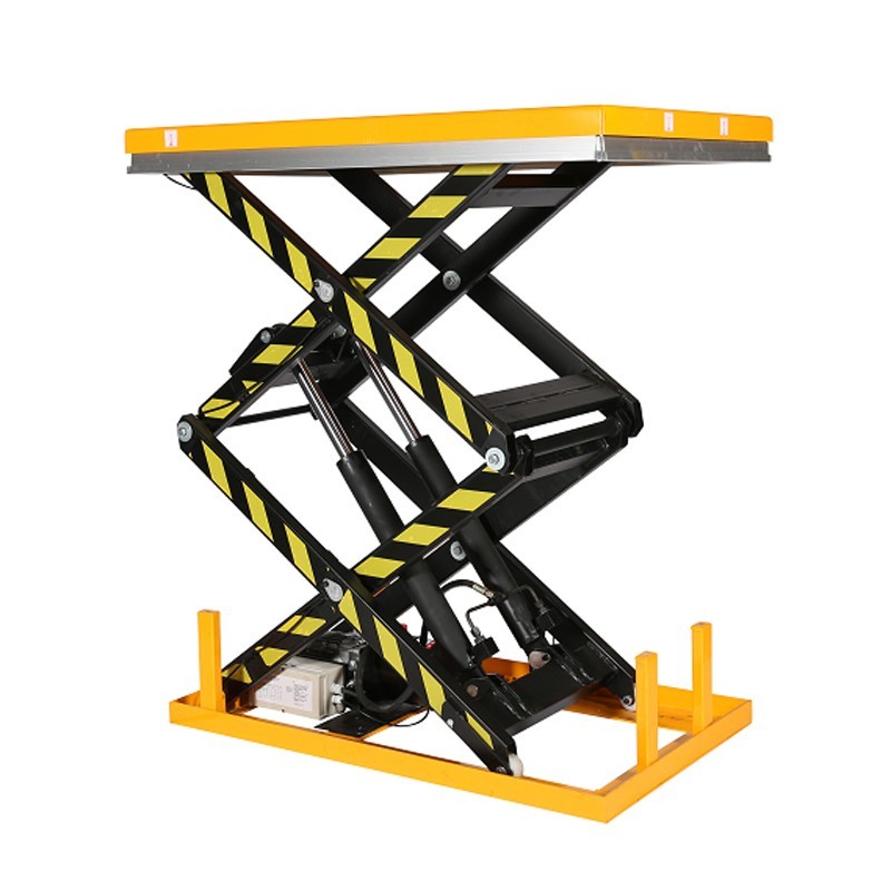 Mesa elevadora eléctrica tijeras dobles 1000kg plataforma 1300x820mm vista de 3/4