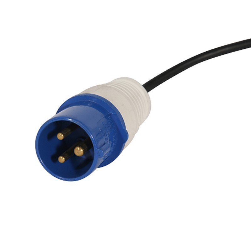 Vista desde 3/4 de la toma de corriente de la mesa elevadora eléctrica 2000kg