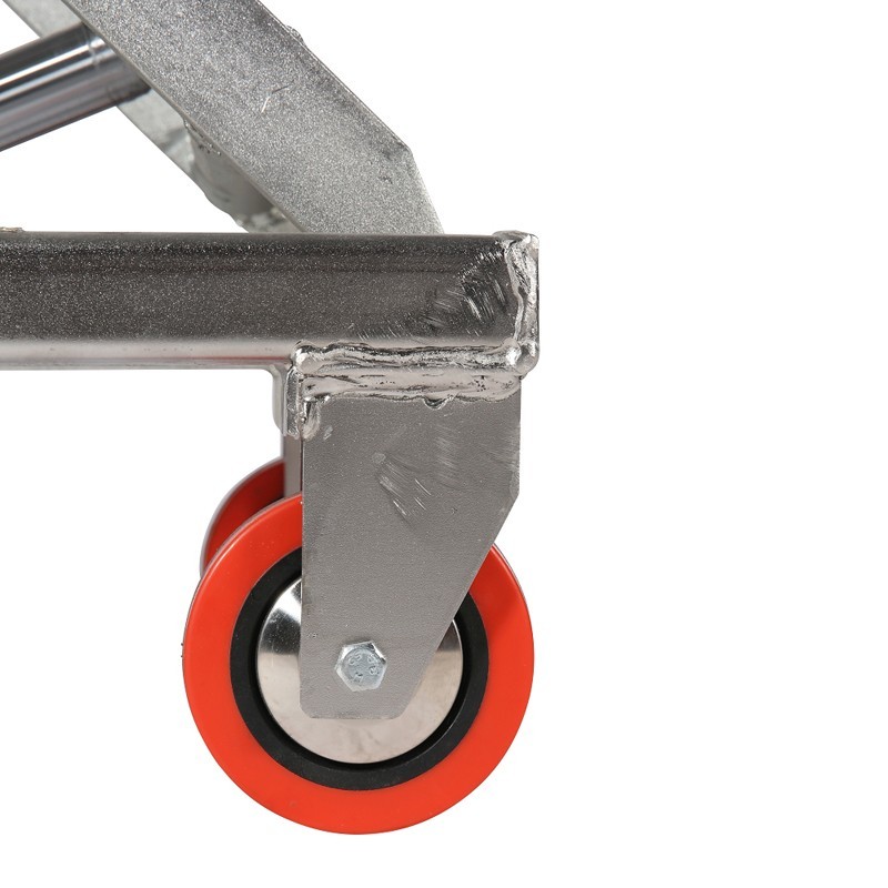 Zoom sobre una rueda de la mesa elevadora inox 304 350kg