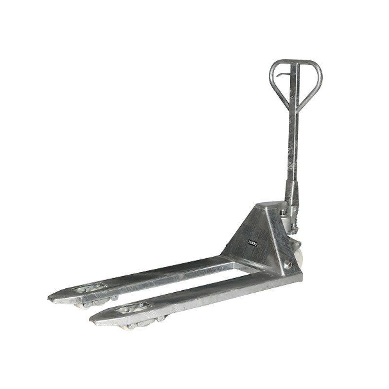 Vista trasera de la transpaleta galvanizada 2000kg