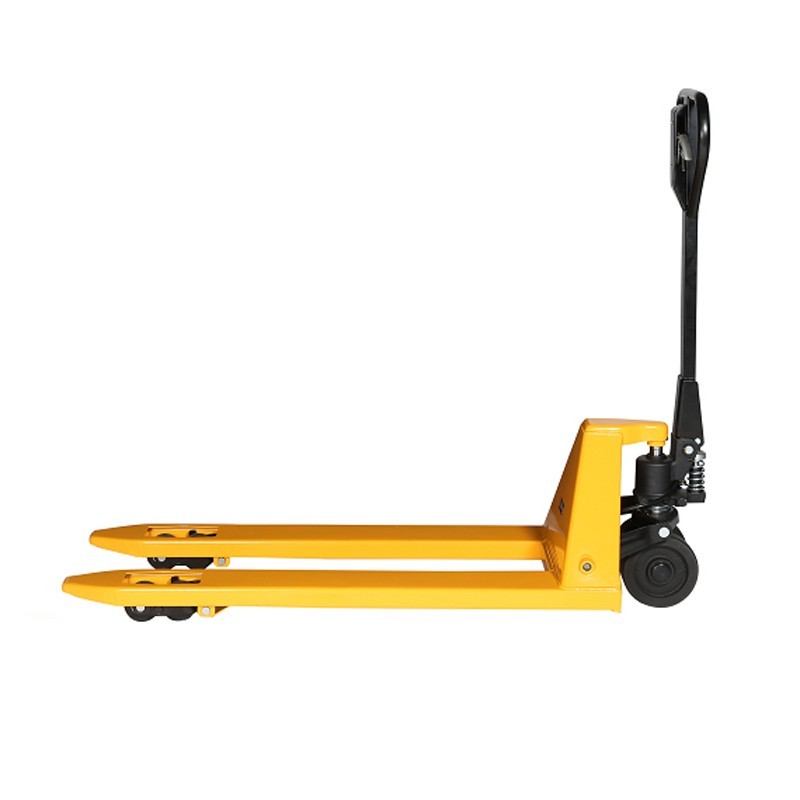 Vista de perfil  de la transpaleta con freno 2500kg