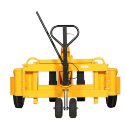 Vista frontal de la transpaleta manual todo terreno 1200kg