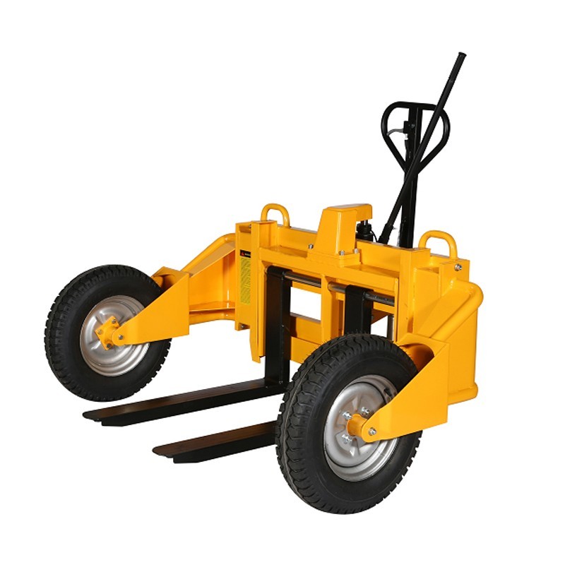 Vista trasera de la transpaleta manual todo terreno 1200kg