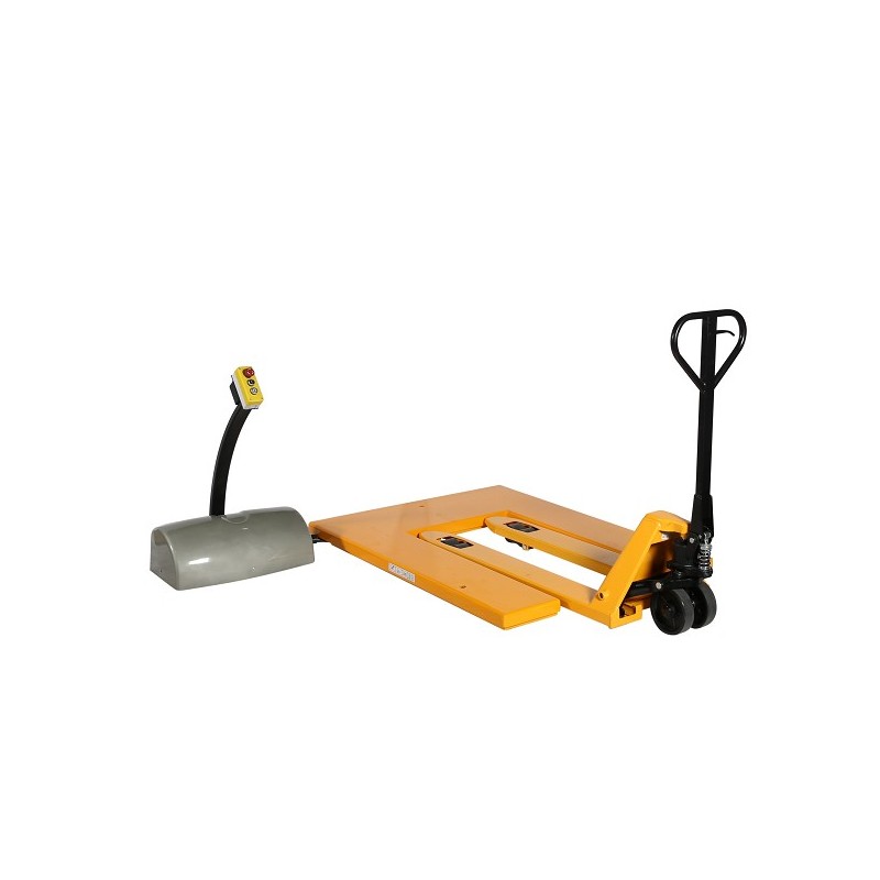 Plataforma baja de la mesa elevadora en U 1000kg con un transpaleta