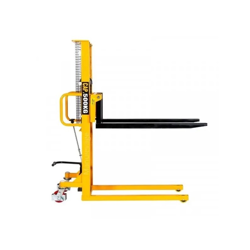 Vista de perfil del apilador 500kg 1300mm