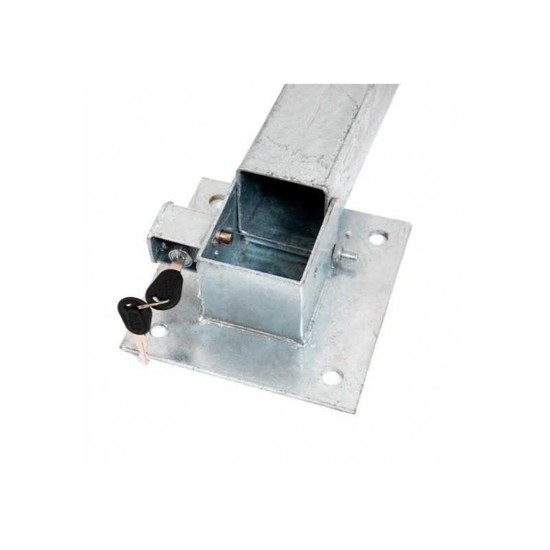 Zoom sobre la base de la Barrera de aparcamiento plegable