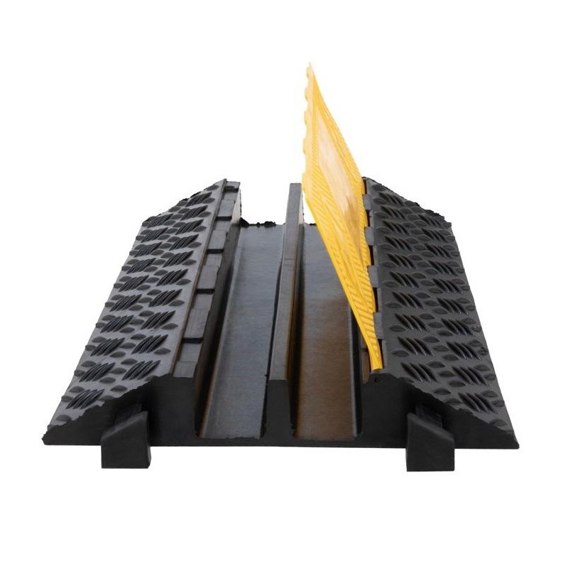 VIsta frontal del Protector de cables de 2 canales L900mm abierto