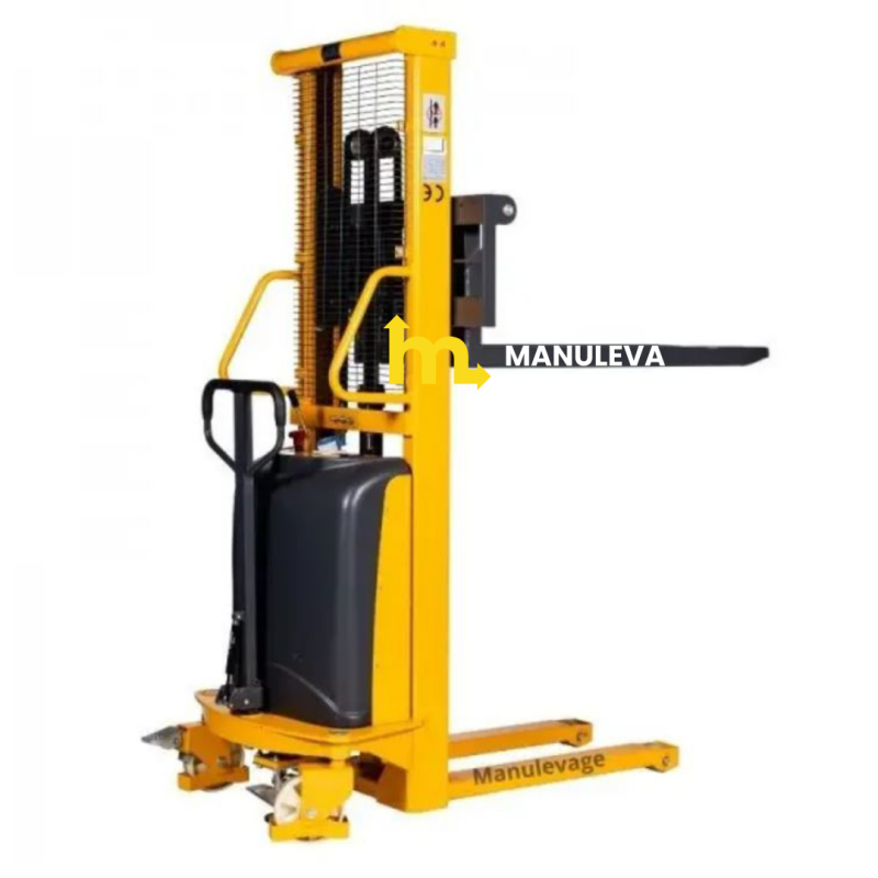 Vista desde 3/4 del Apilador Semi Eléctrico 1500Kg 1600mm