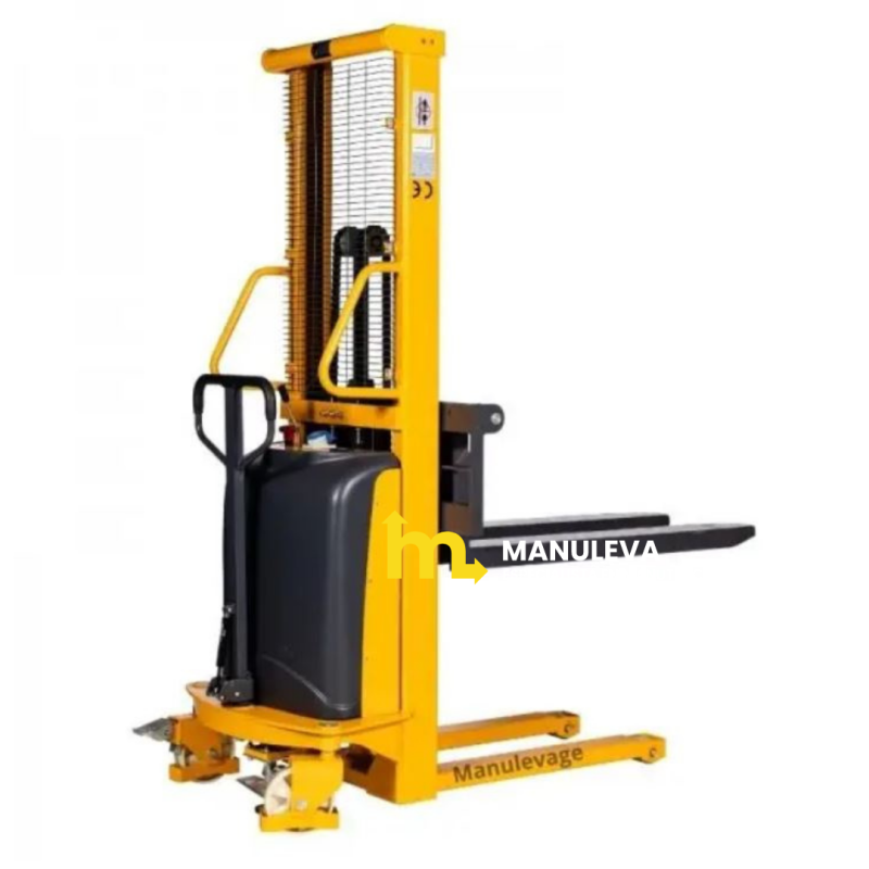 Apilador Semi Eléctrico 1500Kg 1600mm con horquillas medio-altas