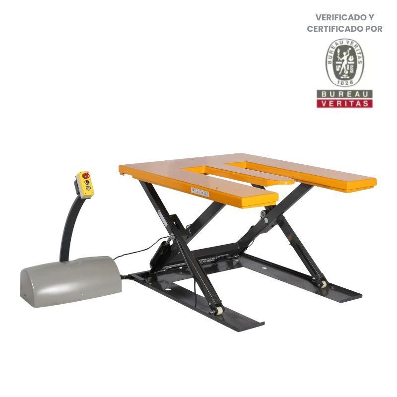 Mesa elevadora en E 1000 kg vista desde 3/4