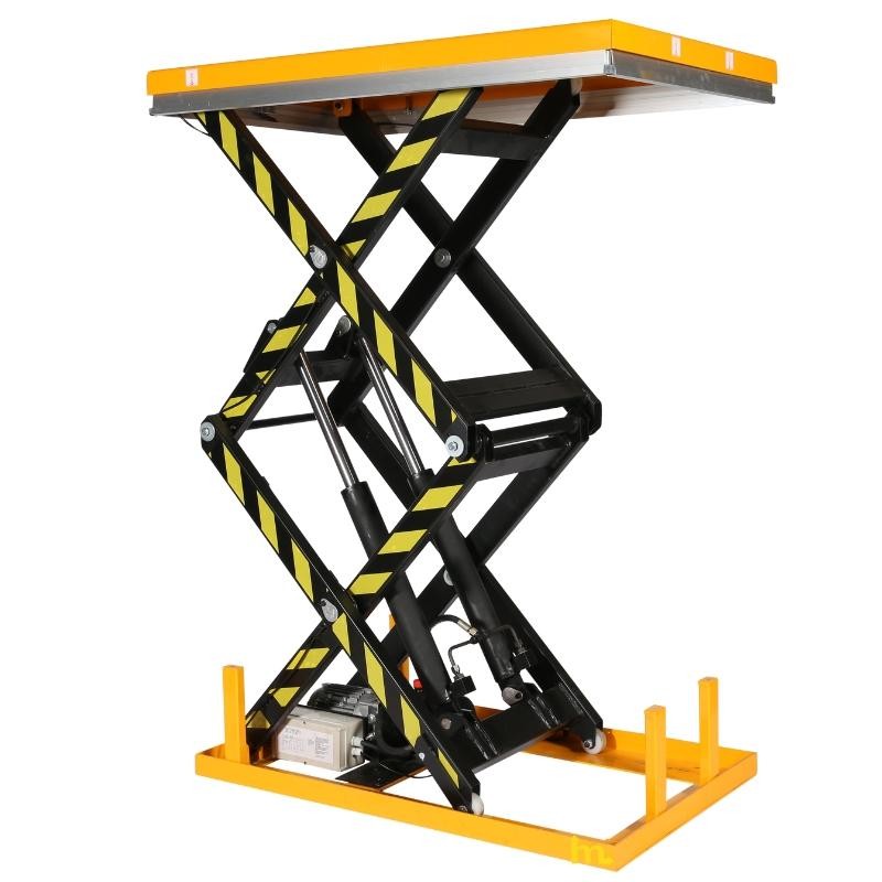 Mesa elevadora eléctrica 2000 kg Plataforma 1300x820 mm totalmente elevada