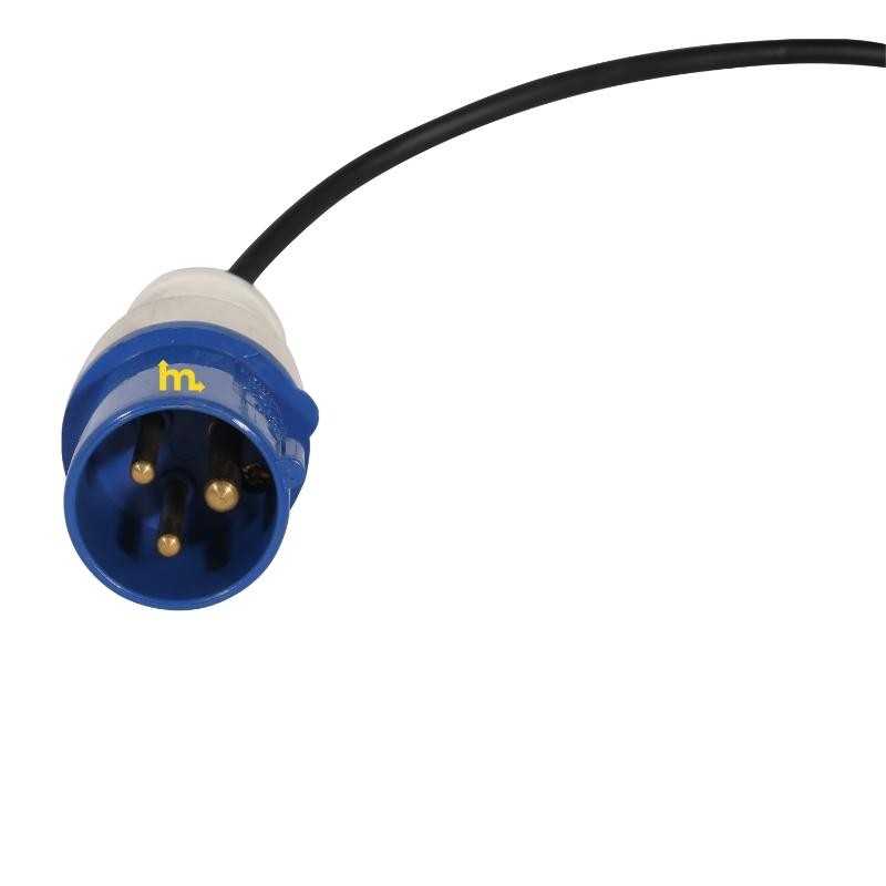 Zoom sobre la toma 220V de la mesa elevadora eléctrica 2000 kg