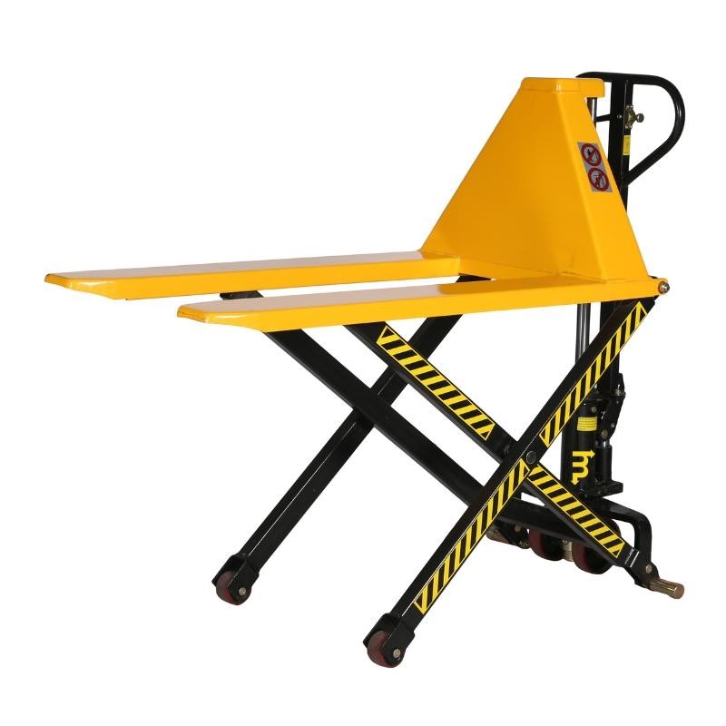 Vista trasera de la transpaleta de gran elevación 1500kg horquillas altas