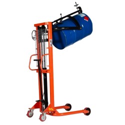 Vista general del apilador volteador de barriles 350kg