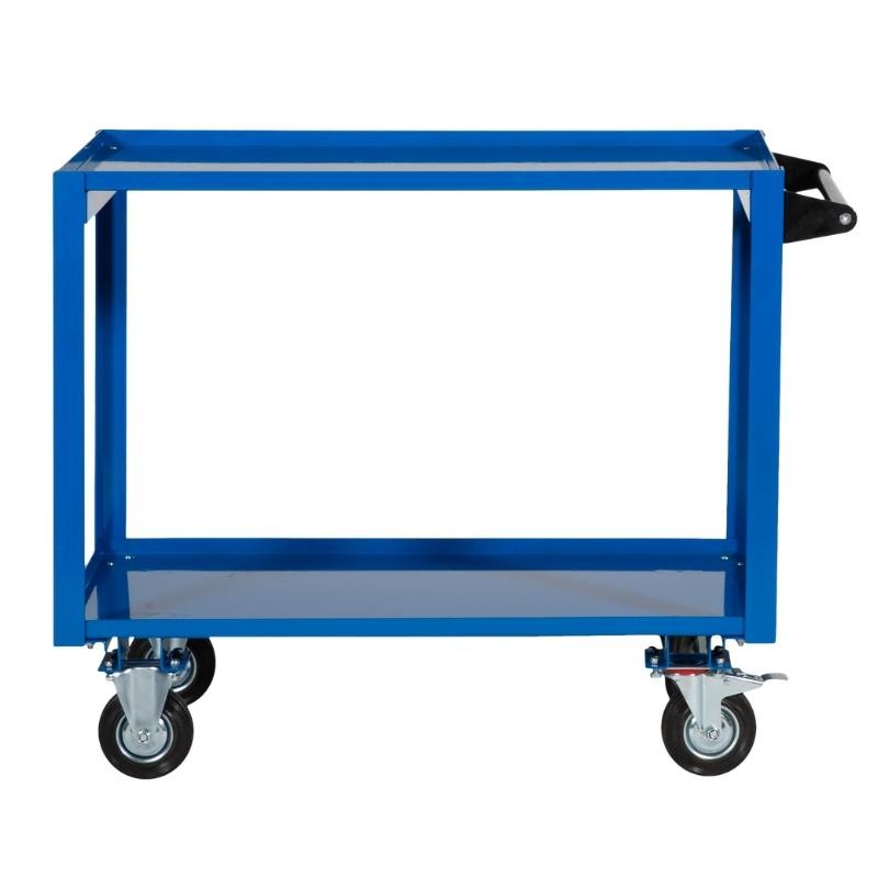 Carro servicio 2 bandejas de acero 250 kg - vista de perfil