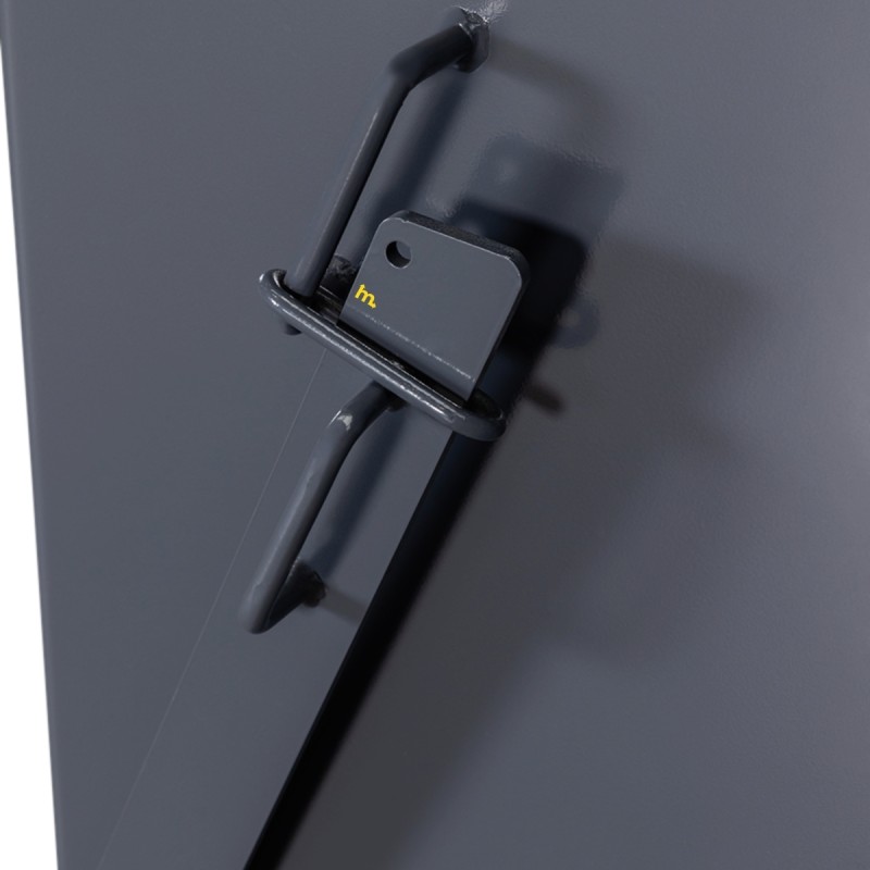 Zoom en el sistema de apertura de la tolva con descarga inferior 1100l