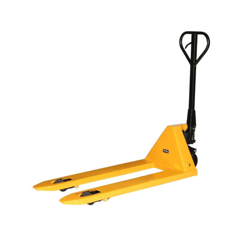 Vista trasera de 3/4 de la transpaleta manual 1200kg rodillo simple