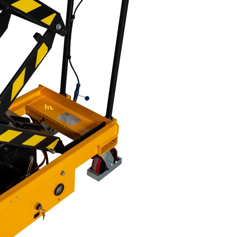 Zoom sobre las tijeras de la Mesa elevadora 300 kg - plataforma: 1010x520 mm