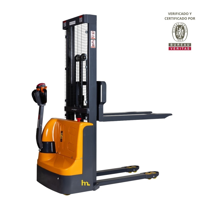 Vista desde 3/4 del Apilador eléctrico 1000 kg Elevación 1600 mm