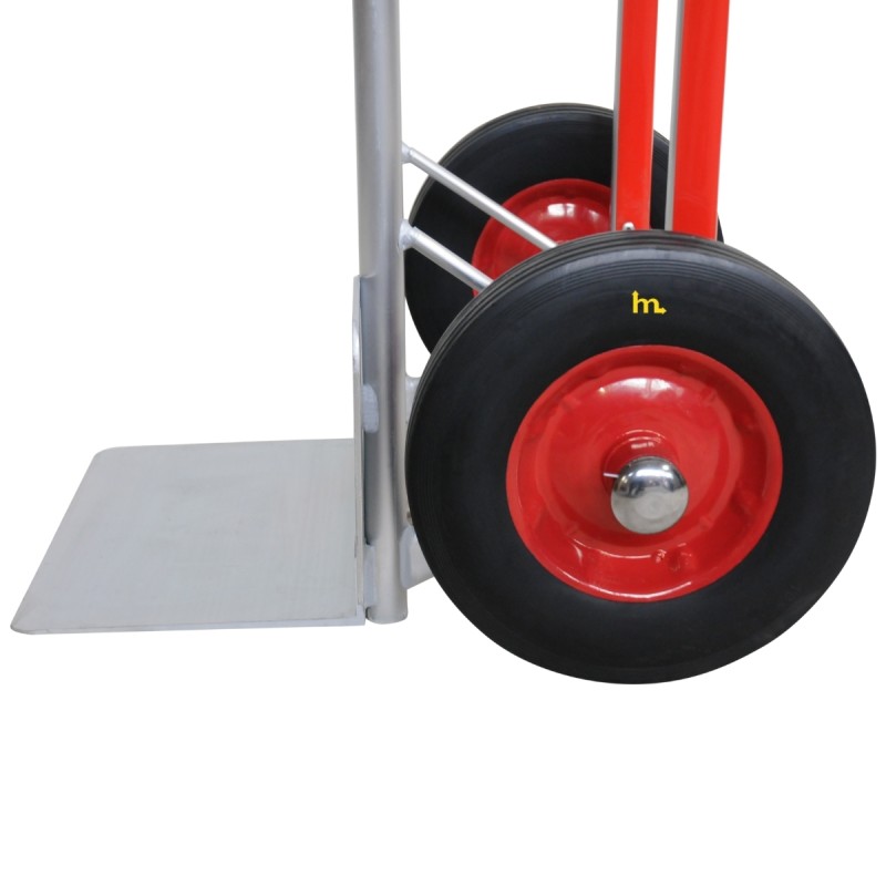 Zoom a las ruedas de la Carretilla multiusos de aluminio Capacidad 200 kg