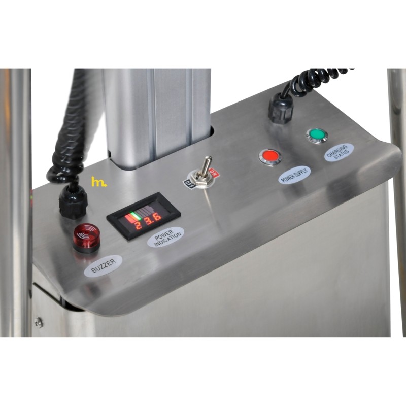 Zoom al panel de control del Apilador Semi Eléctrico INOX 150Kg Posicionador de Trabajo