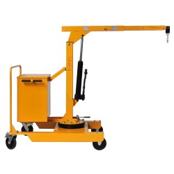 Vista de perfil de la grúa de taller rotativa con contrapeso Capacidad 550 kg