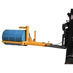 Vista de 3/4 del Manipulador de bidones para carretilla elevadora 400kg con bidon