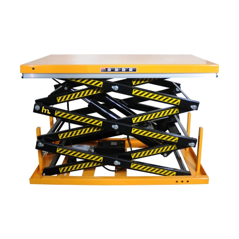 Vista general de la mesa elevadora eléctrica 2000kg con un poco de elevación