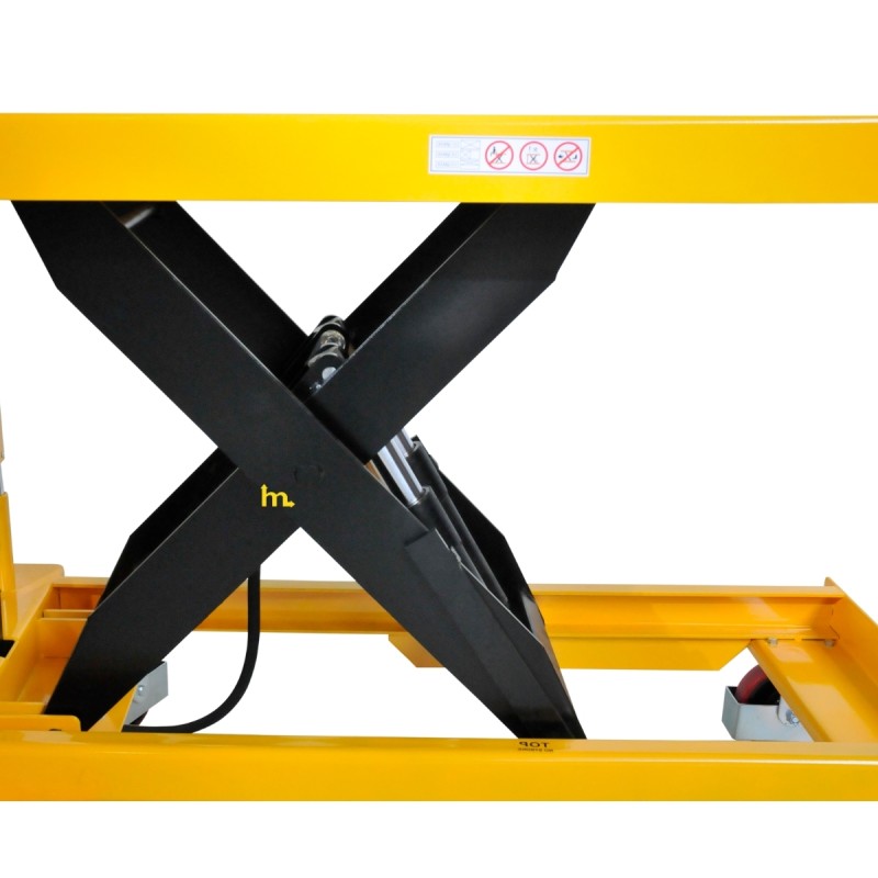 Zoom a la estructura de las horquillas de la Mesa elevadora 1500 kg - plataforma: 1220x610 mm