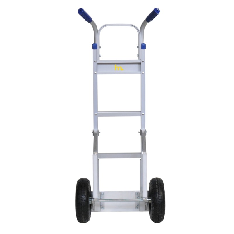 Vista trasera - Carretilla de mano aluminio reforzado - 200 kg ruedas neumáticas