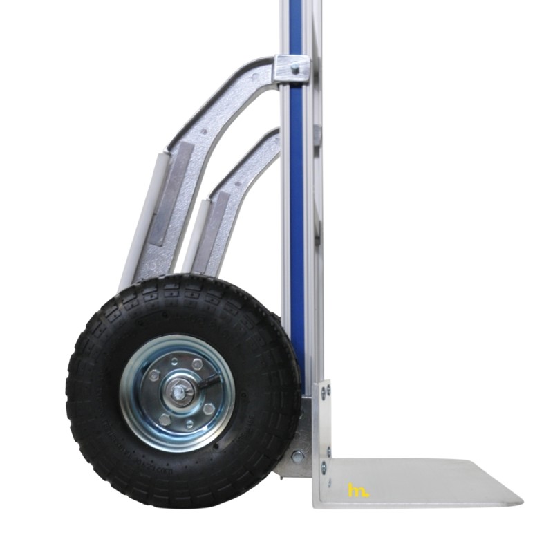 Zoom sobre las ruedas neumáticas de la Carretilla de mano aluminio reforzado - 200 kg