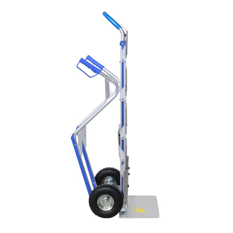 Vista de perfil de la Carretilla portabotellas - 200kg - ruedas neumáticas