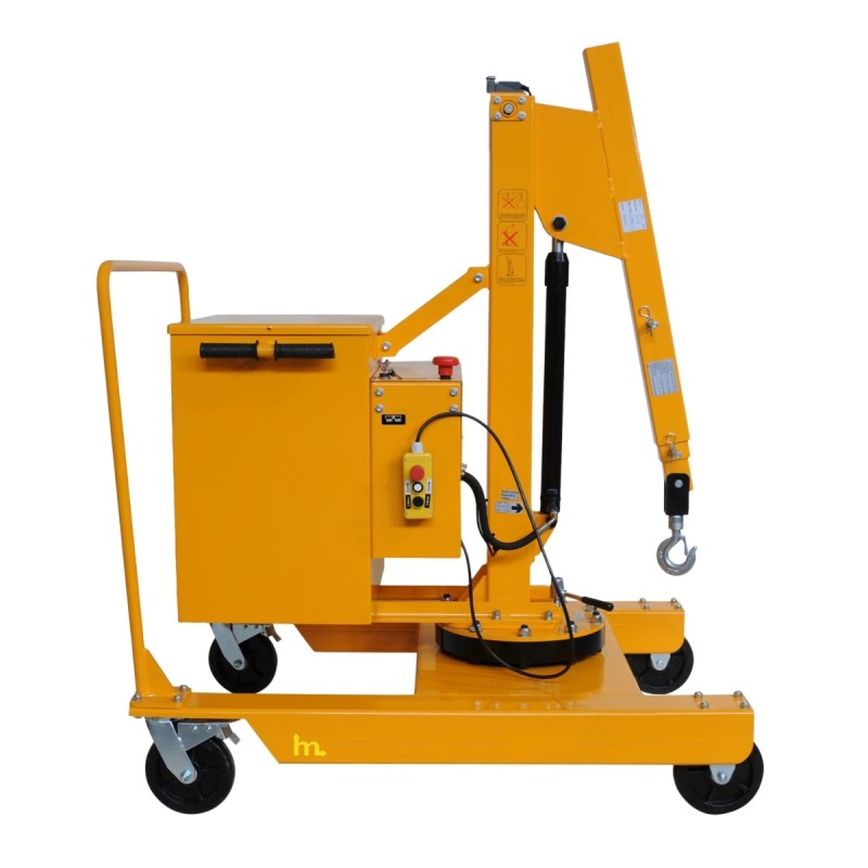 Vista general de la Grúa de taller con contrapeso de elevación eléctrica Capacidad 550 kg plegada