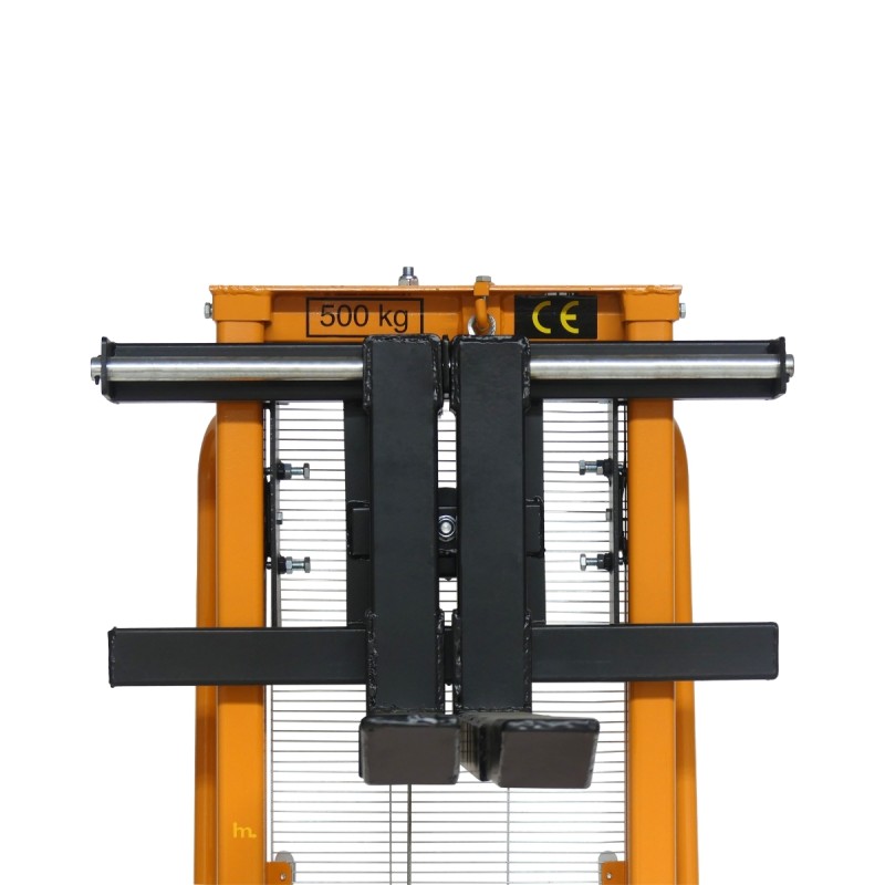 Vista de las horquillas regulables del apilador manual con manivela 500 kg – Horquillas regulables - Elevación 1500 mm