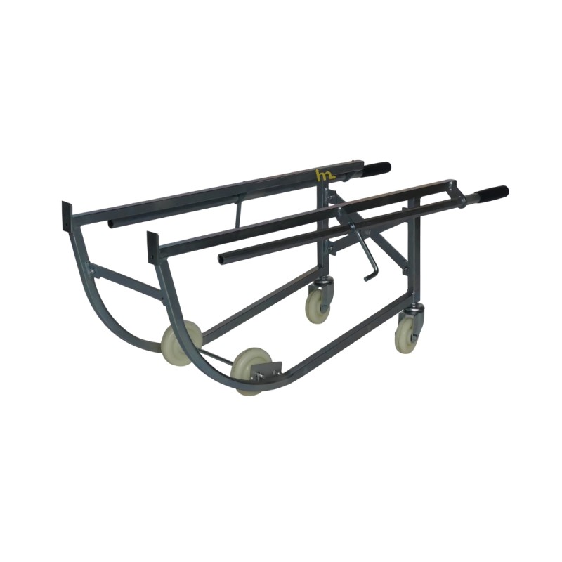 Vista en 3/4 de la carretilla basculante portabidones - 170kg