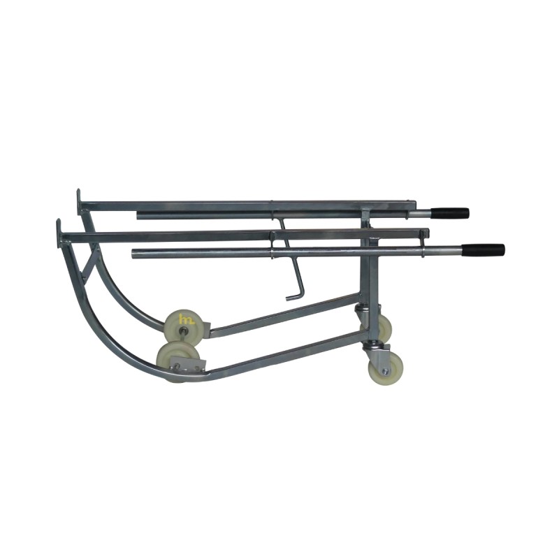 Vista lateral 2 de la carretilla basculante portabidones - 170kg