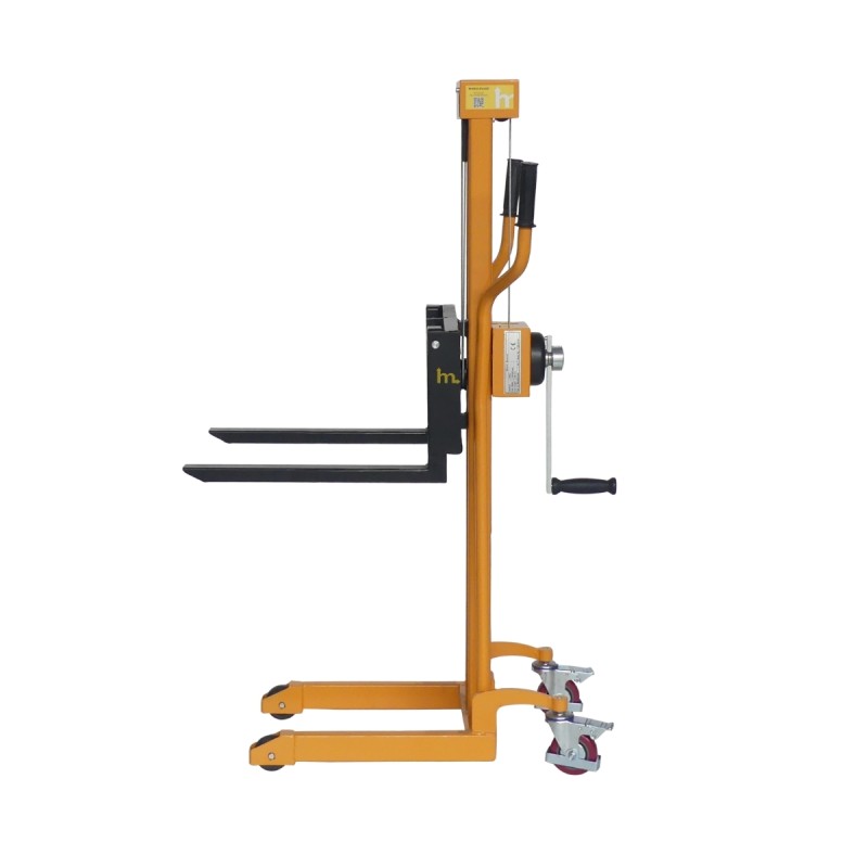 Vista lateral del apilador manual Puesto de trabajo 80 kg - Elevación 1100 mm