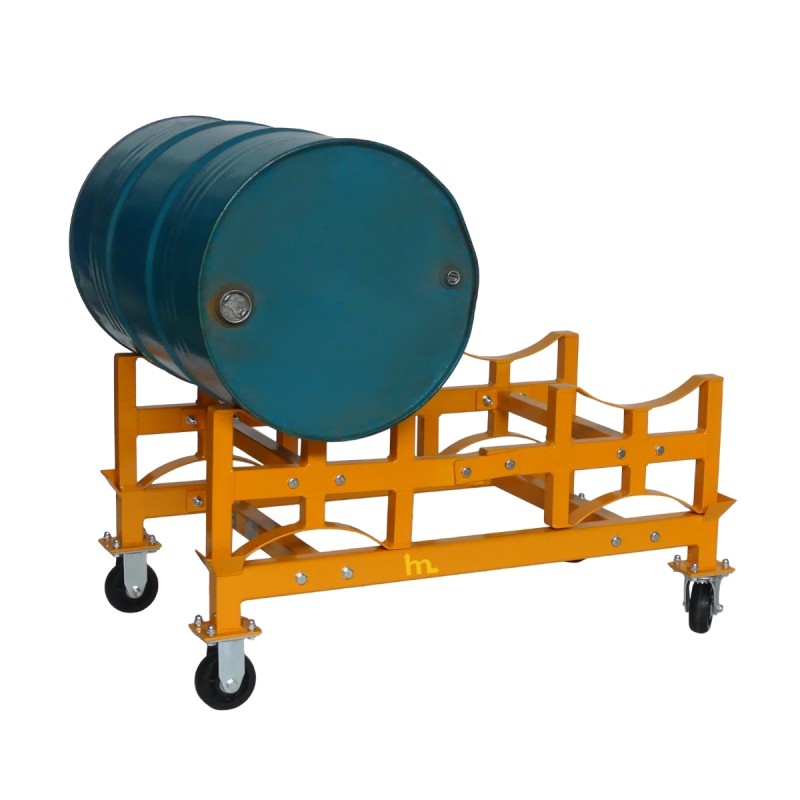 Vista con bidones del estante para bidones Capacidad 1000 kg