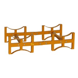 Vista en 3/4 del estante para bidones Capacidad 1000 kg