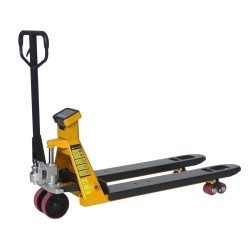 Vista general de la transpaleta manual pesadora con batería 2000 kg Precisión 0,1%