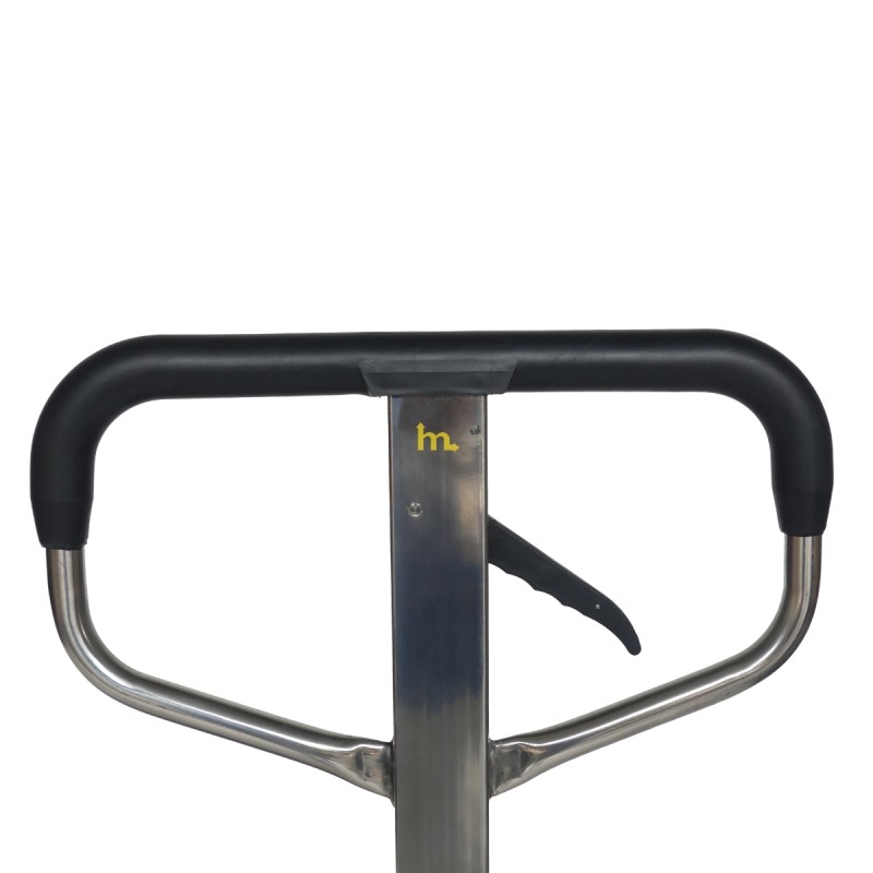 Vista del timon de la transpaleta bascula INOX 316 - 2000kg - Precisión 0,1%