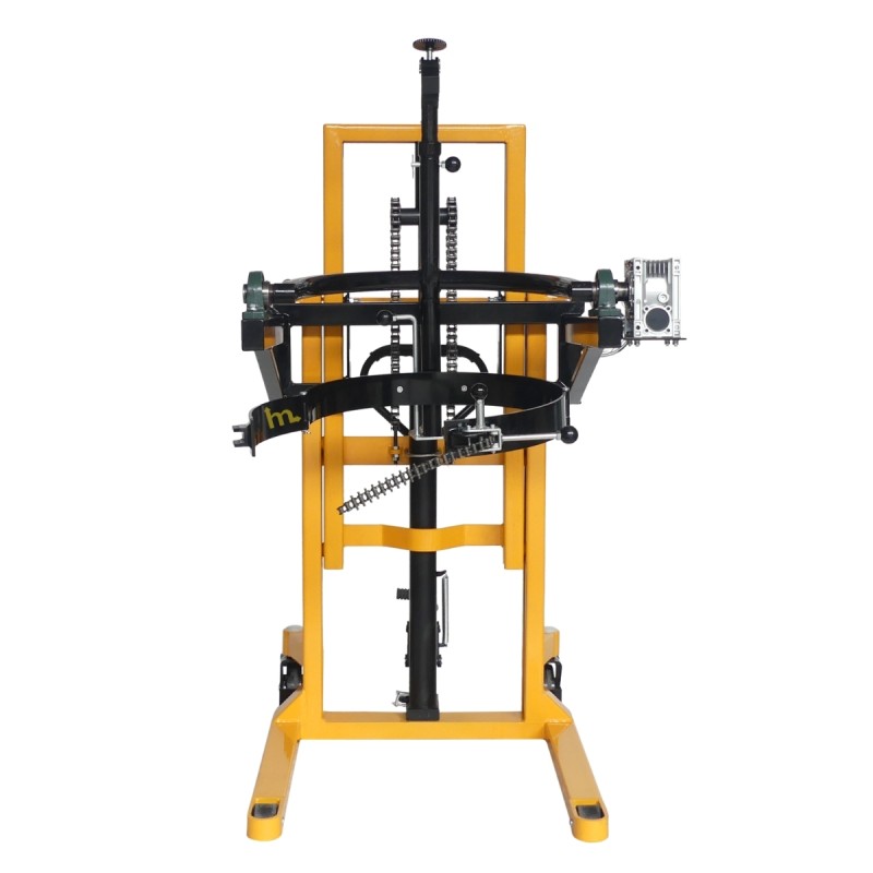 Vista frontal del apilador volteador de barriles perfil bajo 350 kg - Elevación 1500 mm