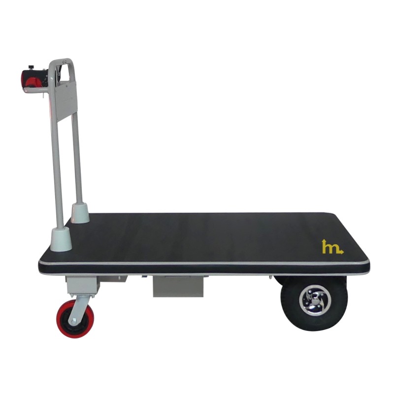 Vista lateral del carro plataforma motorizado bandeja 1280 x 910 mm - 400 kg