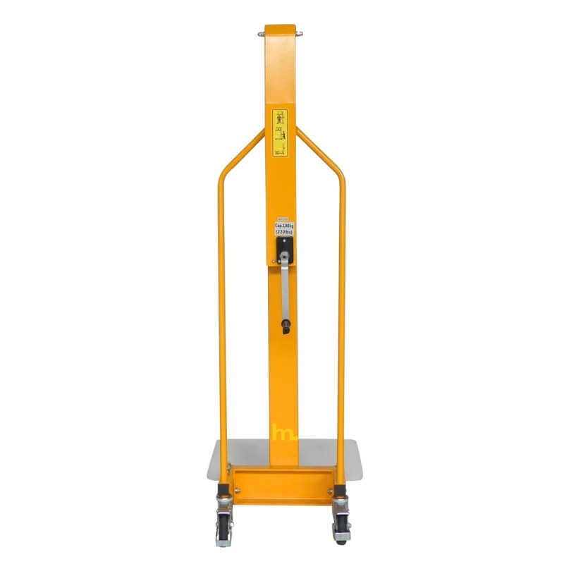 Vista frontal del apilador Puesto de trabajo con manivela 100 kg - Elevación 1500 mm