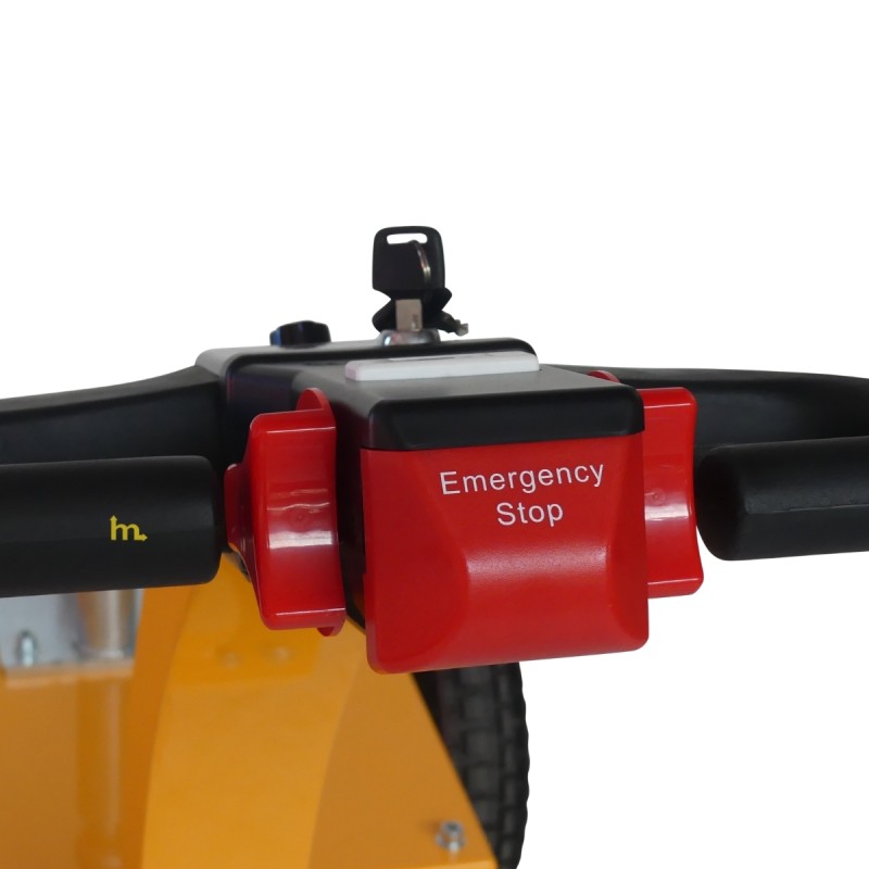 Vista del boton de emergencia del remolcador eléctrico 2500 kg