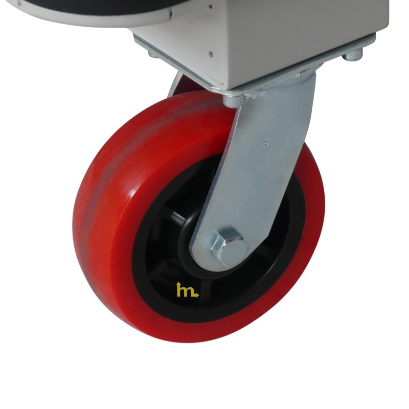 Vista de los rodillos del carro eléctrico de plataforma - 400 kg