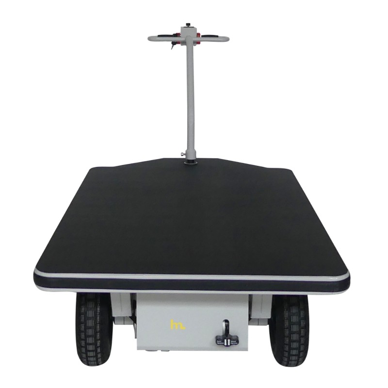 Vista frontal del carro eléctrico con plataforma - 800 kg