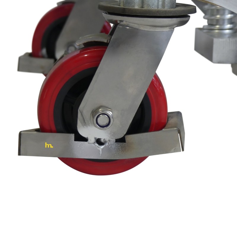 Vista de las ruedas del apilador Inox 400 kg - Elevación 1500 mm